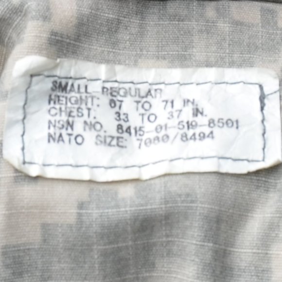 men's small regular army fatigues military jacket green camo camouflage cammo - Picture 7 of 8